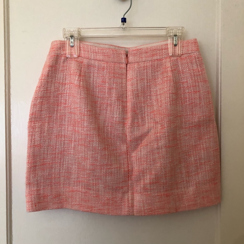 J. Crew Factory Coral and White Tweed Mini Skirt - Picture 2 of 5